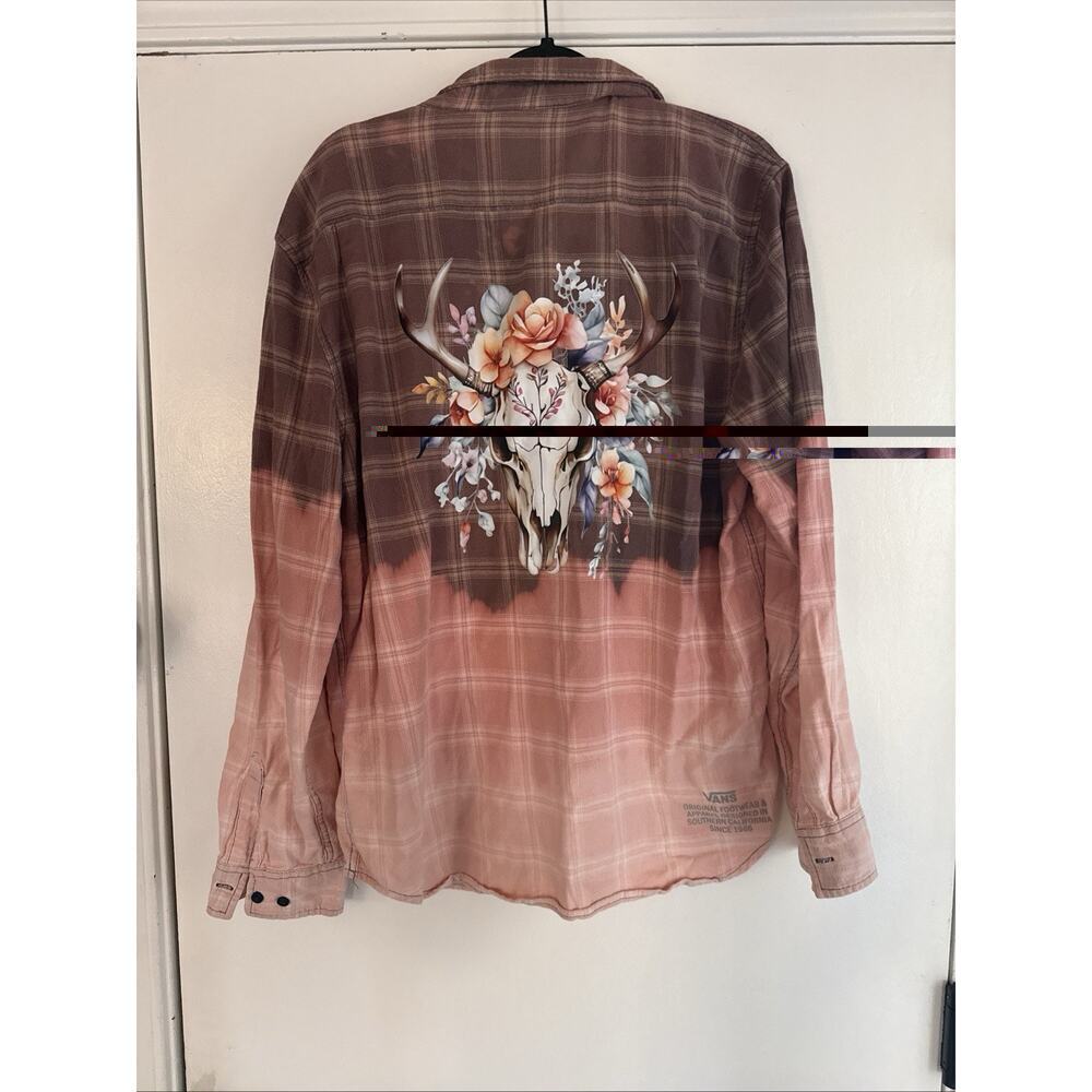 Vans Women's Long Sleeve Plaid Button Up Blouse Size XL - Picture 3 of 9